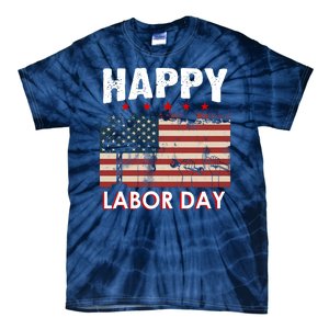 Happy Labor Day American Workers Flag Tie-Dye T-Shirt