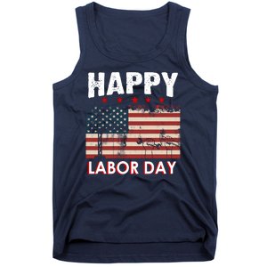 Happy Labor Day American Workers Flag Tank Top