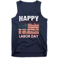 Happy Labor Day American Workers Flag Tank Top