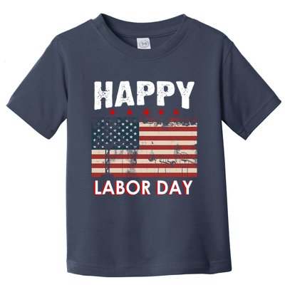 Happy Labor Day American Workers Flag Toddler T-Shirt