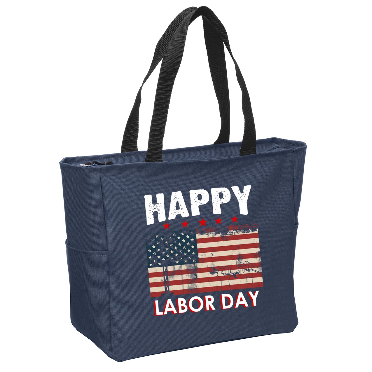 Happy Labor Day American Workers Flag Zip Tote Bag