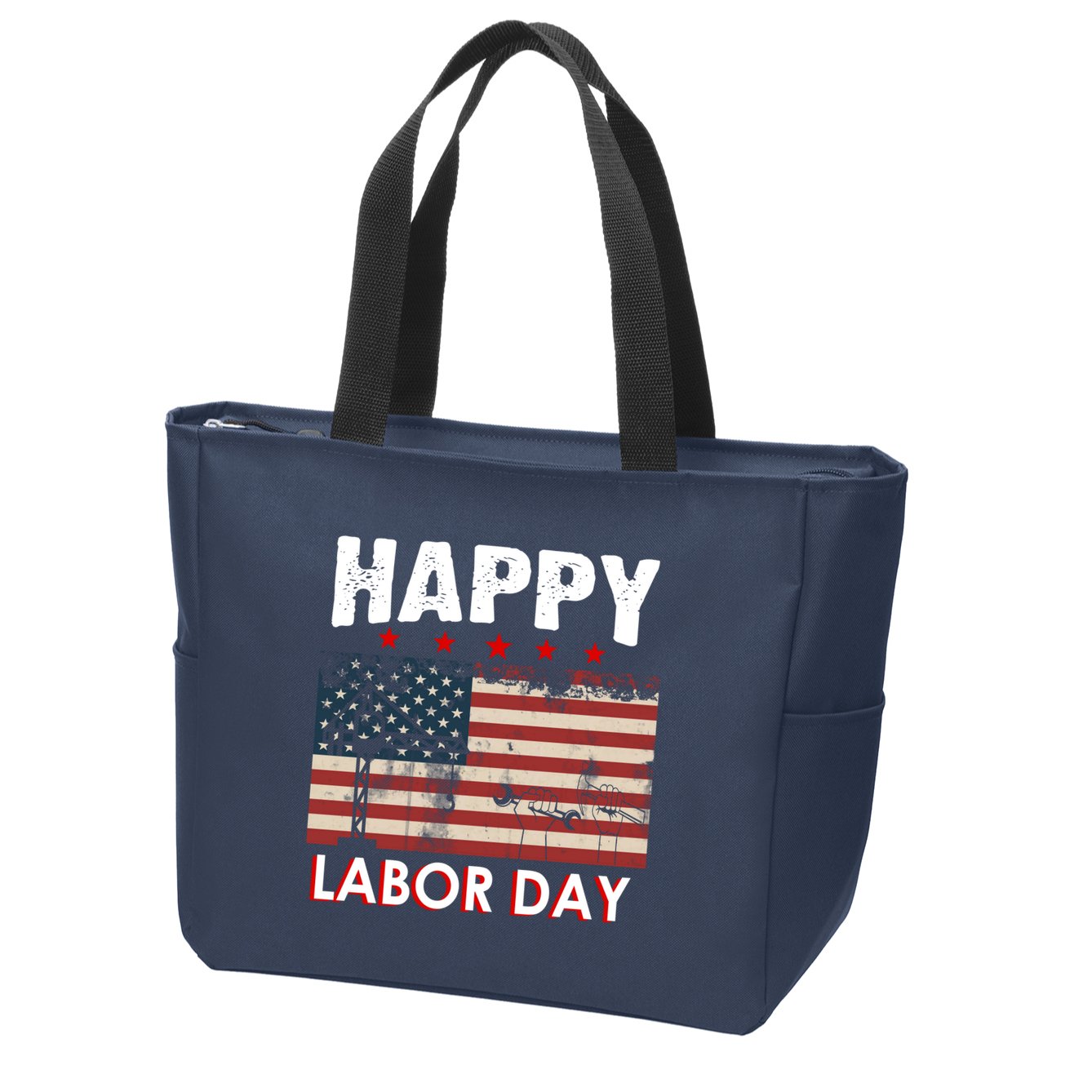 Happy Labor Day American Workers Flag Zip Tote Bag