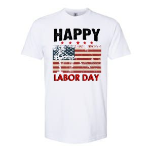 Happy Labor Day American Workers Flag Softstyle CVC T-Shirt