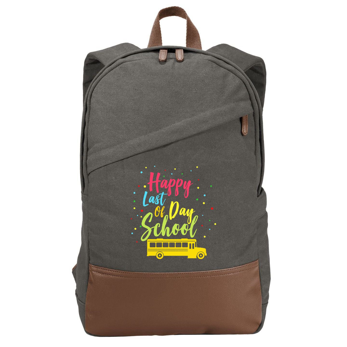 Happy Last Day of School Cotton Canvas Backpack