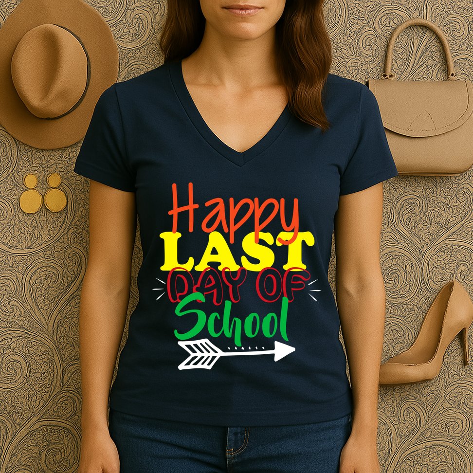 Happy Last Day of School Arrow Women's V-Neck T-Shirt