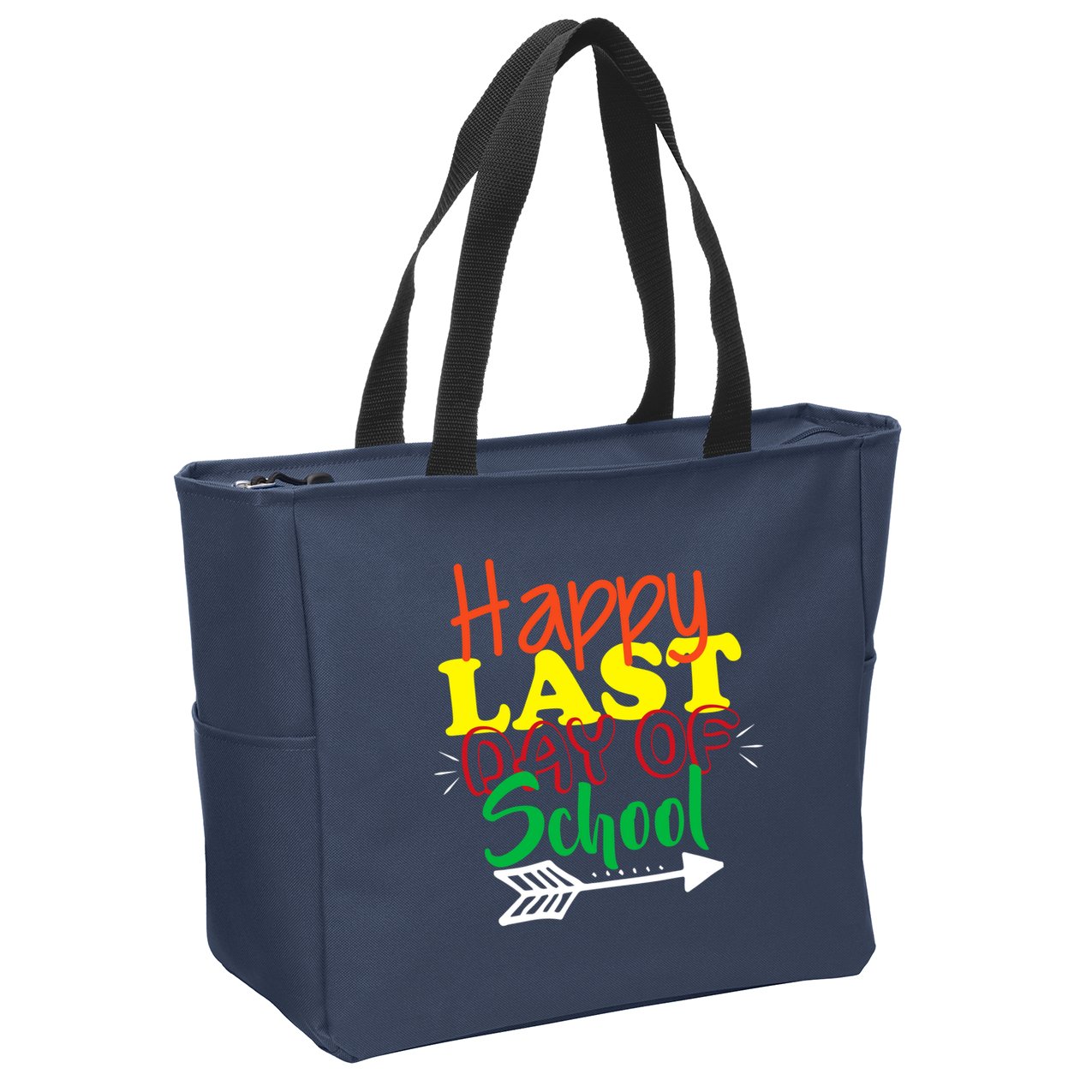 Happy Last Day of School Arrow Zip Tote Bag