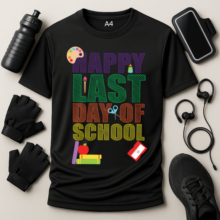Happy Last Day of School Arts and Crafts Cooling Performance Crew T-Shirt