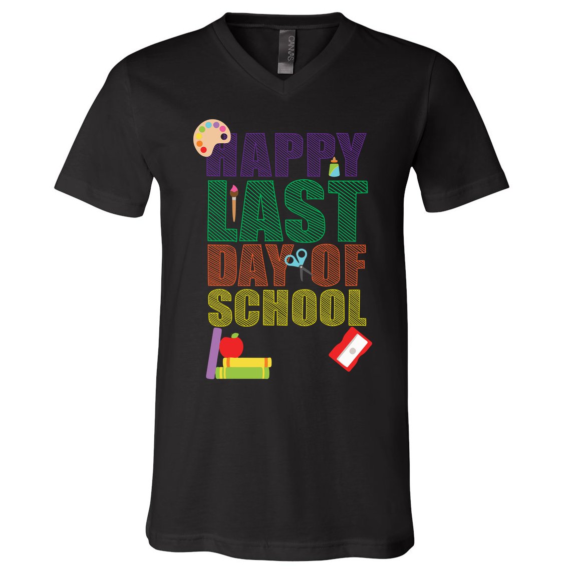 Happy Last Day of School Arts and Crafts V-Neck T-Shirt