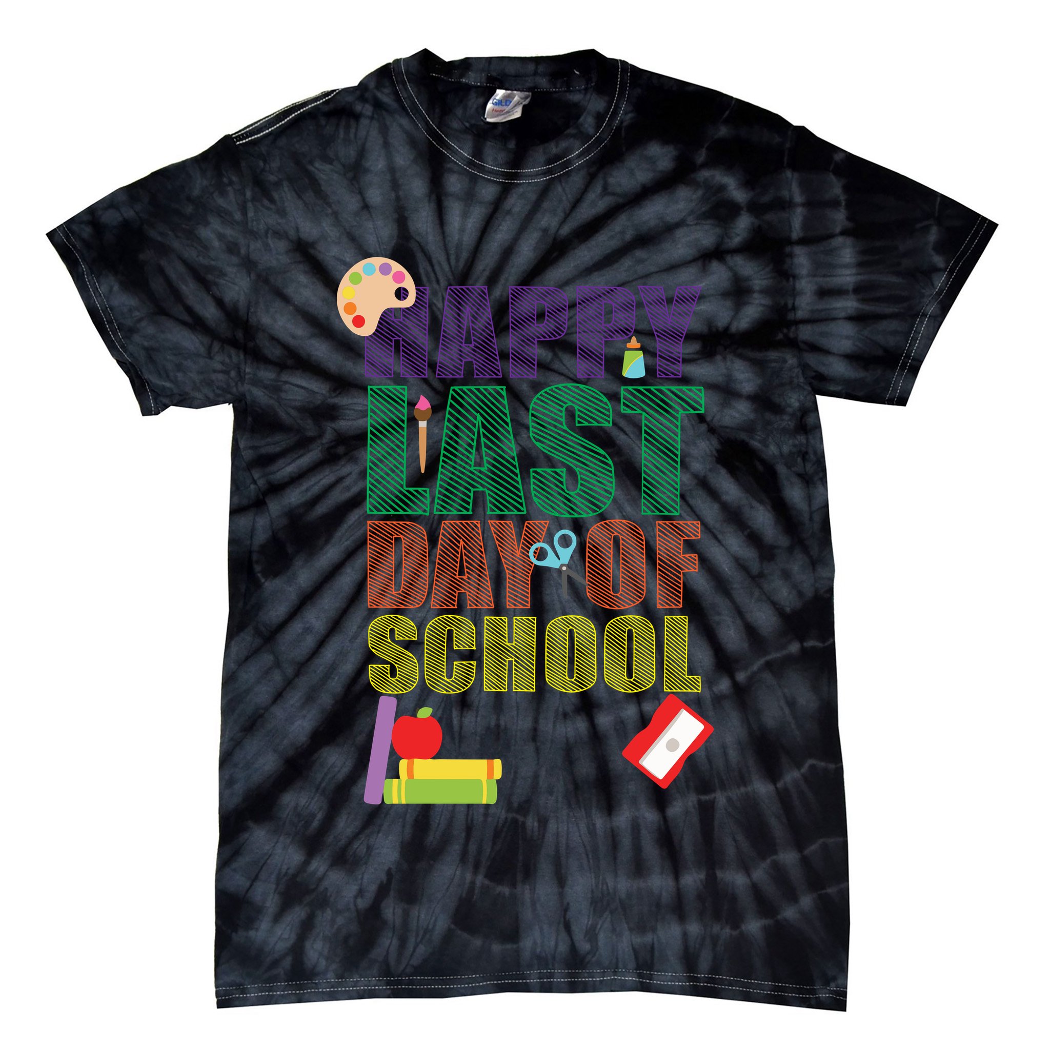 Happy Last Day of School Arts and Crafts Tie-Dye T-Shirt