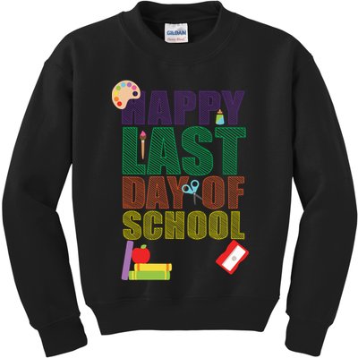 Happy Last Day of School Arts and Crafts Kids Sweatshirt