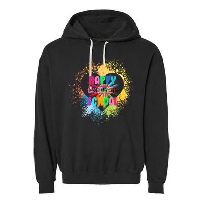 Happy Last Day Of School Colors Of Heart Garment-Dyed Fleece Hoodie