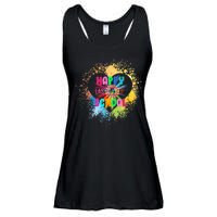 Happy Last Day Of School Colors Of Heart Ladies Essential Flowy Tank