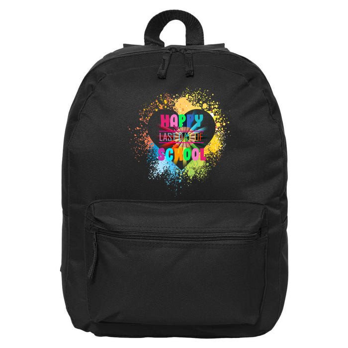 Happy Last Day Of School Colors Of Heart 16 in Basic Backpack
