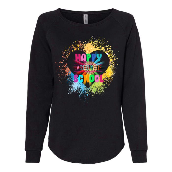 Happy Last Day Of School Colors Of Heart Womens California Wash Sweatshirt