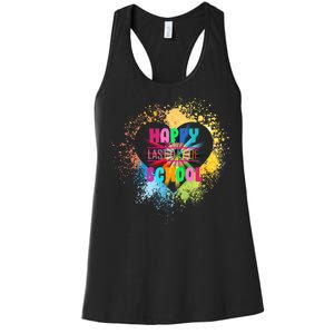 Happy Last Day Of School Colors Of Heart Women's Racerback Tank