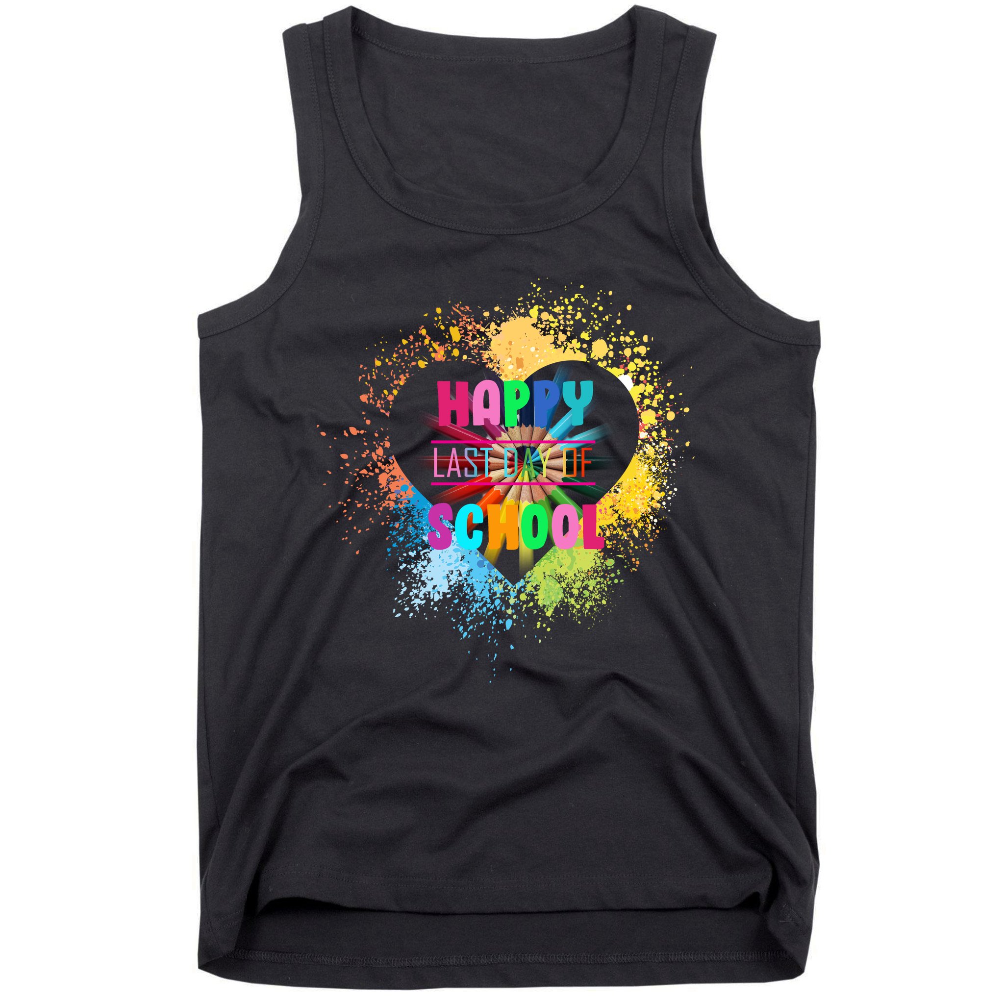 Happy Last Day Of School Colors Of Heart Tank Top
