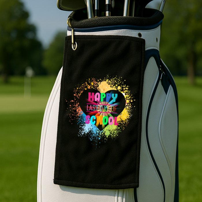 Happy Last Day Of School Colors Of Heart Golf Towel
