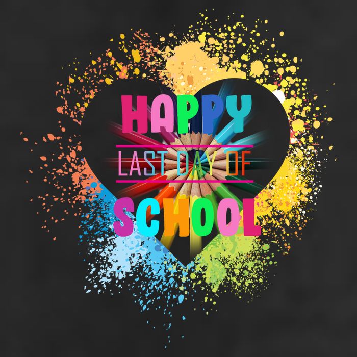 Happy Last Day Of School Colors Of Heart Golf Towel
