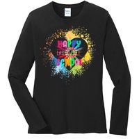 Happy Last Day Of School Colors Of Heart Ladies Long Sleeve Shirt