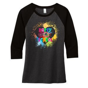 Happy Last Day Of School Colors Of Heart Women's Tri-Blend 3/4-Sleeve Raglan Shirt