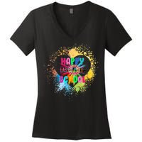 Happy Last Day Of School Colors Of Heart Women's V-Neck T-Shirt