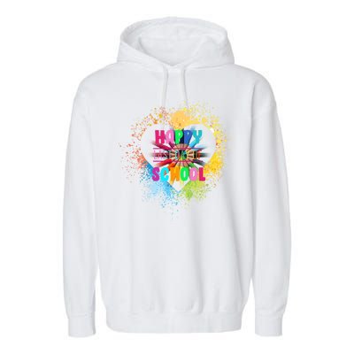 Happy Last Day Of School Colors Of Heart Garment-Dyed Fleece Hoodie