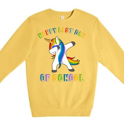 Happy Last Day Of School Dabbing Unicorn Premium Crewneck Sweatshirt