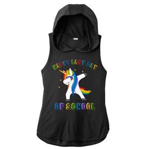 Happy Last Day Of School Dabbing Unicorn Ladies PosiCharge Tri-Blend Wicking Draft Hoodie Tank