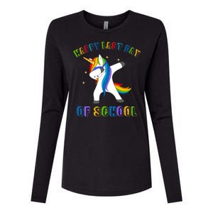 Happy Last Day Of School Dabbing Unicorn Womens Cotton Relaxed Long Sleeve T-Shirt