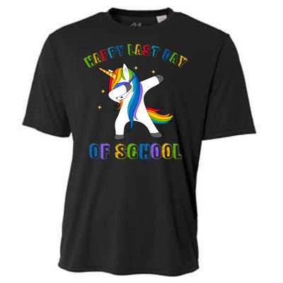 Happy Last Day Of School Dabbing Unicorn Cooling Performance Crew T-Shirt