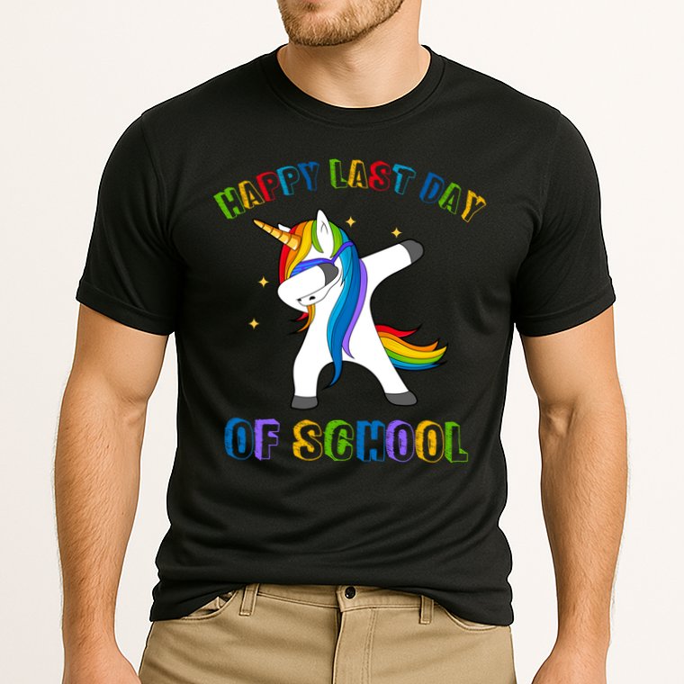 Happy Last Day Of School Dabbing Unicorn Performance Shirt
