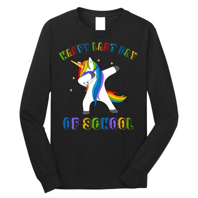 Happy Last Day Of School Dabbing Unicorn Long Sleeve Shirt