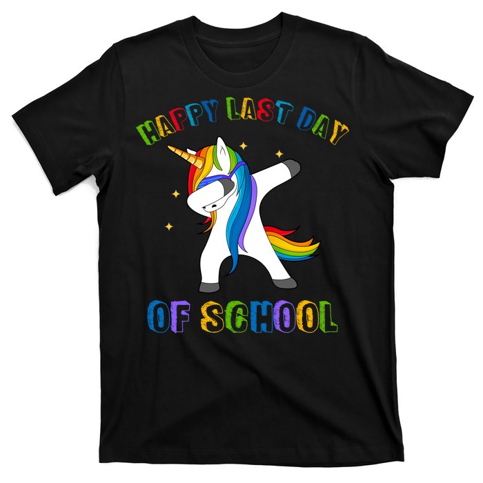 Happy Last Day Of School Dabbing Unicorn T-Shirt