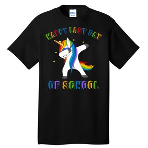 Happy Last Day Of School Dabbing Unicorn Tall T-Shirt