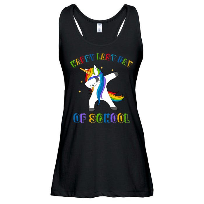 Happy Last Day Of School Dabbing Unicorn Ladies Essential Flowy Tank