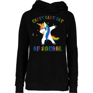 Happy Last Day Of School Dabbing Unicorn Womens Funnel Neck Pullover Hood