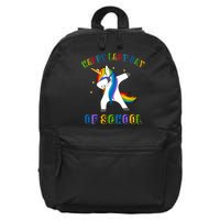 Happy Last Day Of School Dabbing Unicorn 16 in Basic Backpack