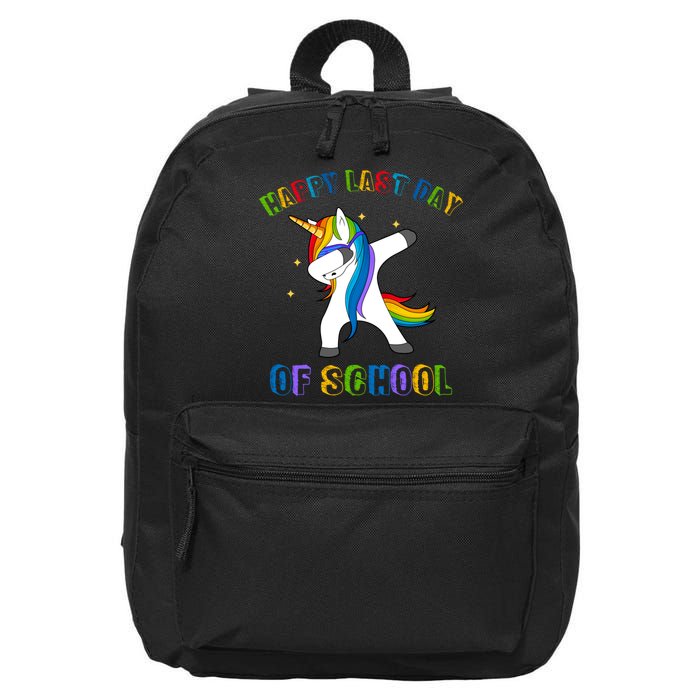 Happy Last Day Of School Dabbing Unicorn 16 in Basic Backpack