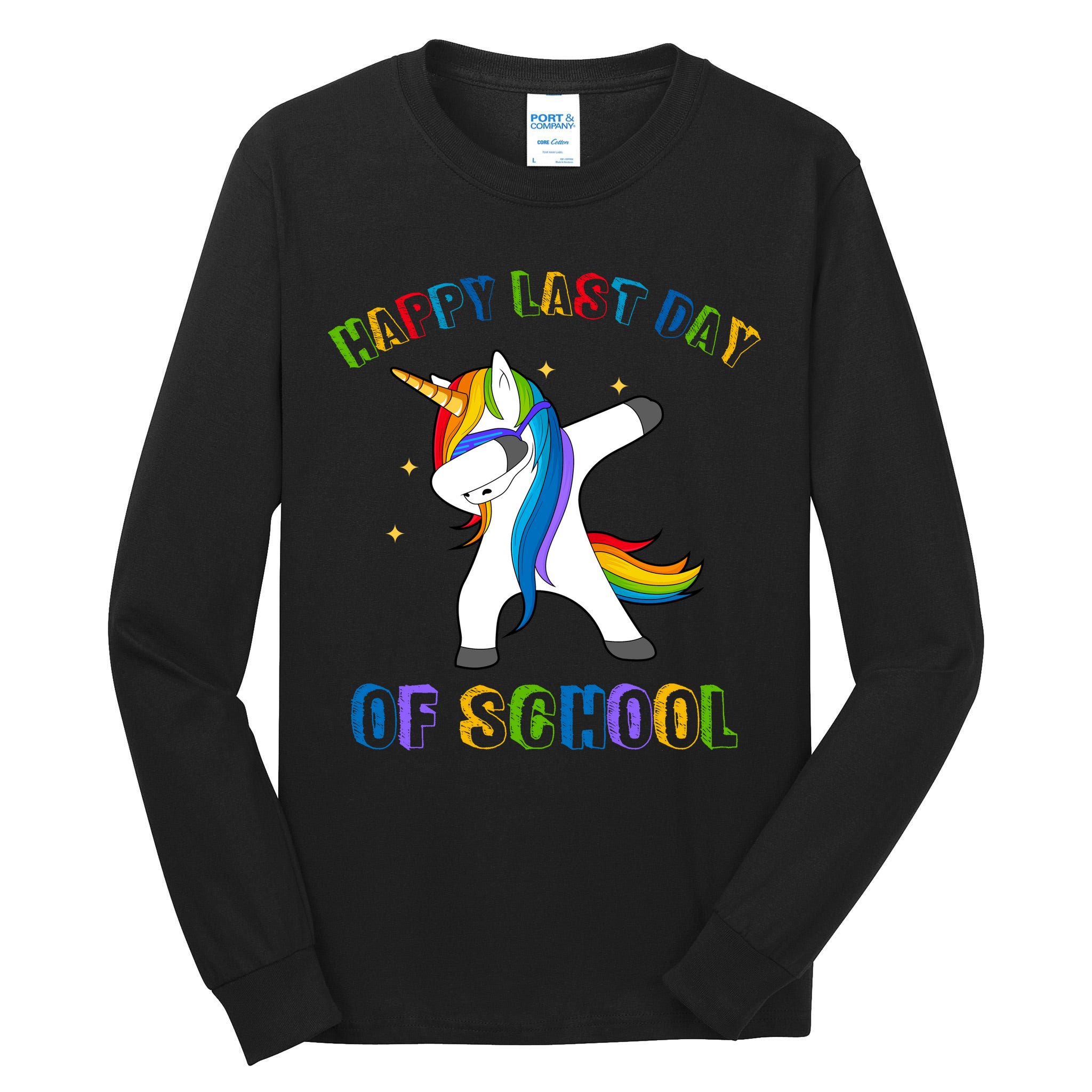 Happy Last Day Of School Dabbing Unicorn Tall Long Sleeve T-Shirt