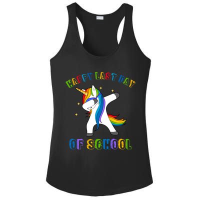 Happy Last Day Of School Dabbing Unicorn Ladies PosiCharge Competitor Racerback Tank