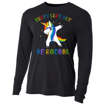 Happy Last Day Of School Dabbing Unicorn Cooling Performance Long Sleeve Crew