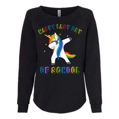 Happy Last Day Of School Dabbing Unicorn Womens California Wash Sweatshirt