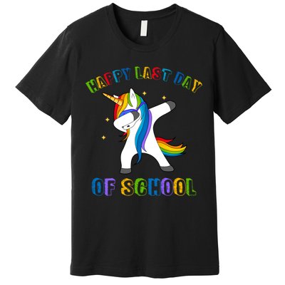 Happy Last Day Of School Dabbing Unicorn Premium T-Shirt
