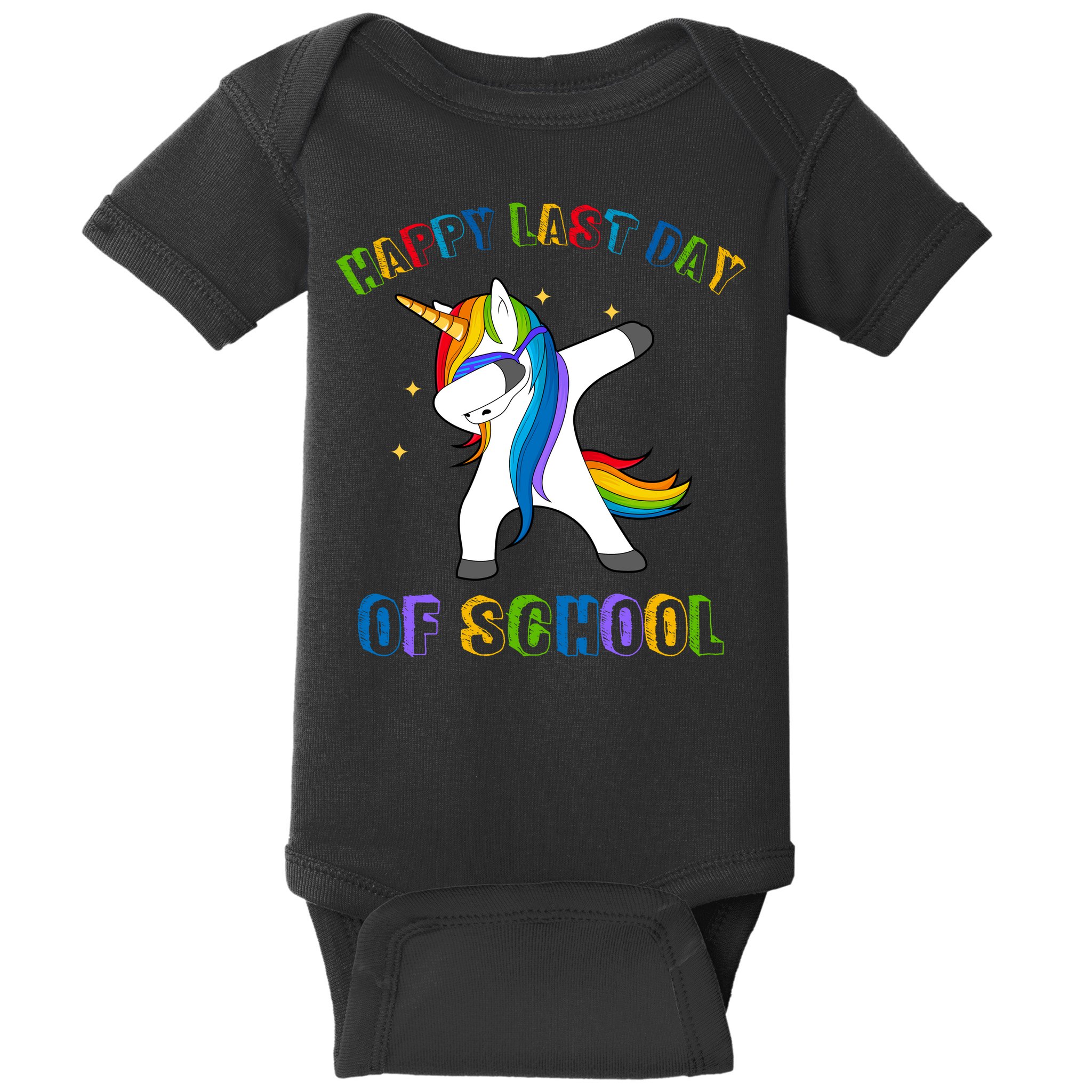 Happy Last Day Of School Dabbing Unicorn Baby Bodysuit