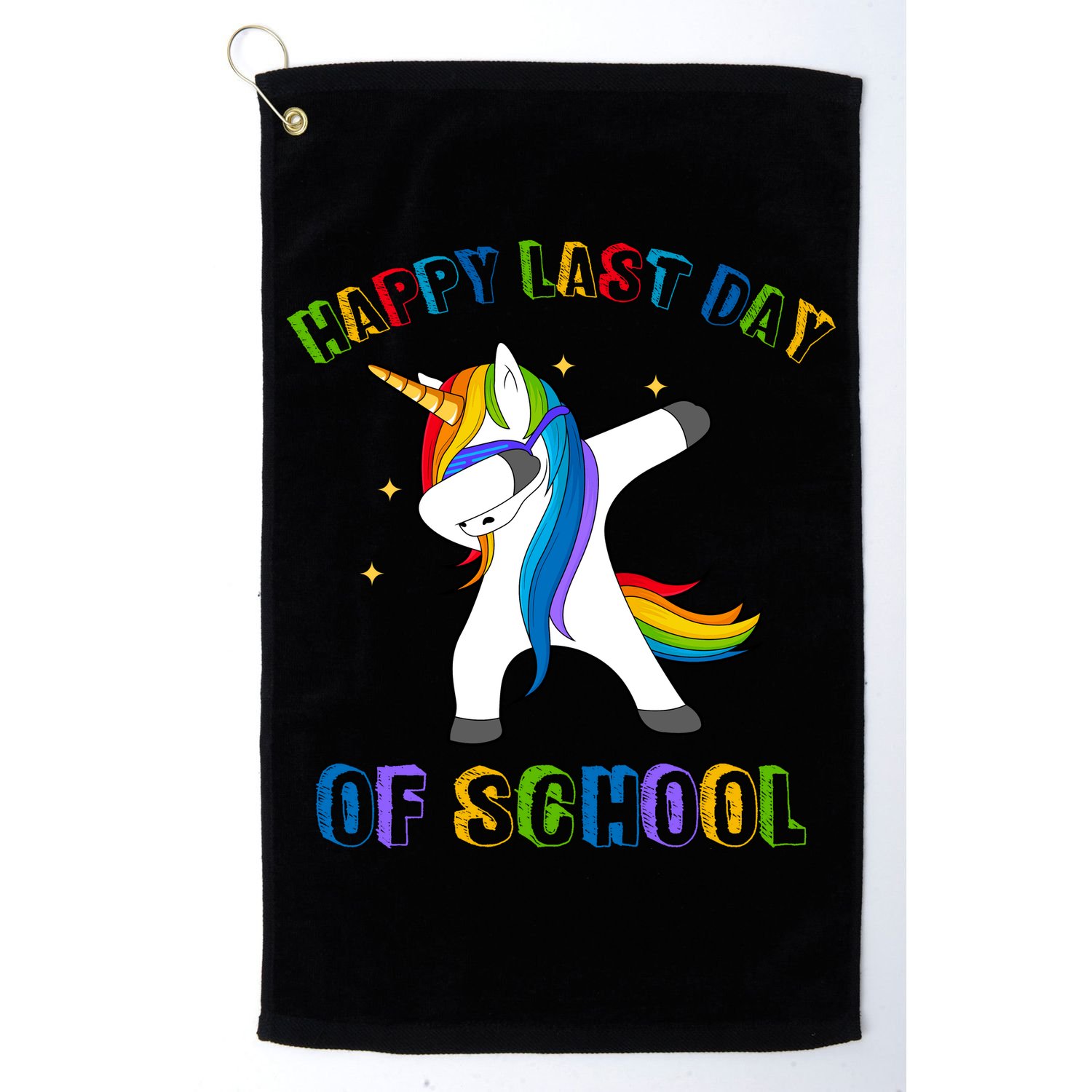 Happy Last Day Of School Dabbing Unicorn Golf Towel