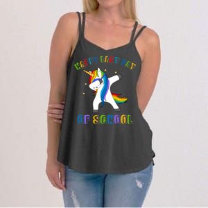 Happy Last Day Of School Dabbing Unicorn Women's Strappy Tank