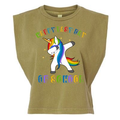 Happy Last Day Of School Dabbing Unicorn Garment-Dyed Women's Muscle Tee