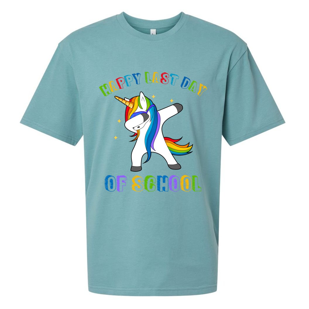 Happy Last Day Of School Dabbing Unicorn Sueded Cloud Jersey T-Shirt