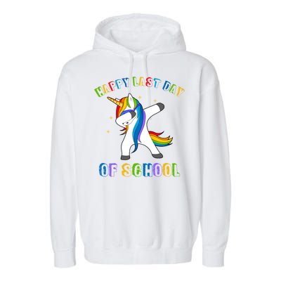 Happy Last Day Of School Dabbing Unicorn Garment-Dyed Fleece Hoodie