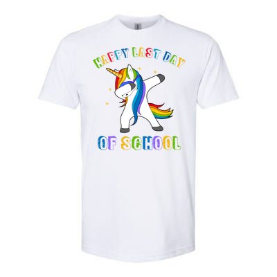 Happy Last Day Of School Dabbing Unicorn Softstyle CVC T-Shirt